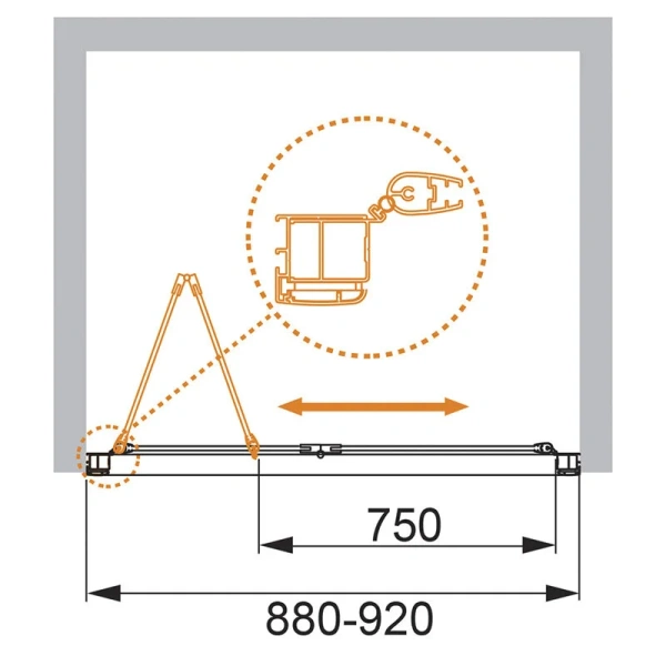 Душевая дверь в нишу Cezares Anima 90 см стекло рифленое Punto - фото 2