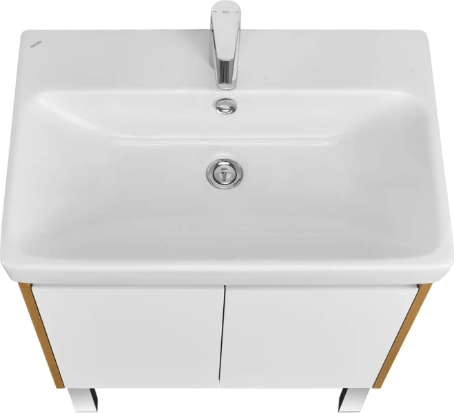 Тумба под раковину Aquaton Сканди 70 см белый глянцевый/дуб рустикальный, 70 см - фото 6