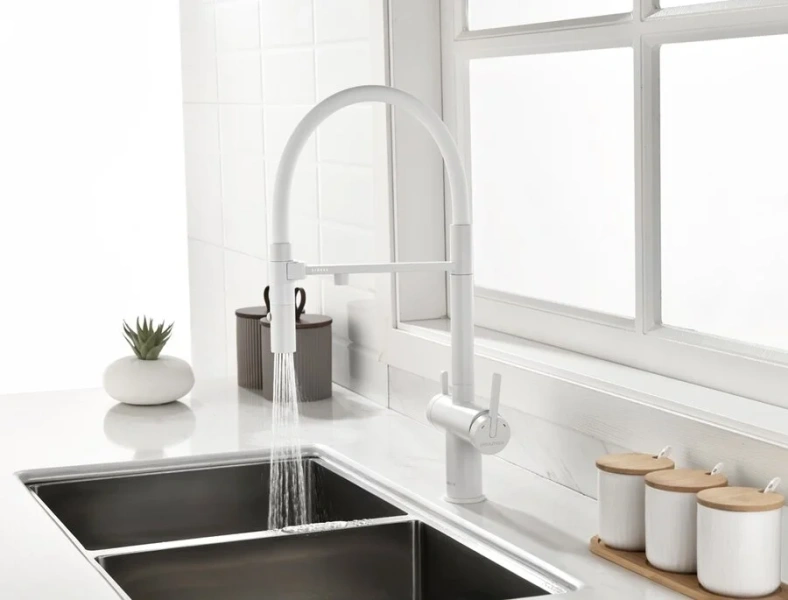 Смеситель для питьевой воды Paulmark Gravity белый матовый, высокие, из латуни, округлая форма, для питьевой воды с фильтром - фото 5