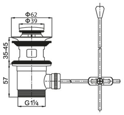 Донный клапан Cezares CZR-SA2 с переливом - фото 2
