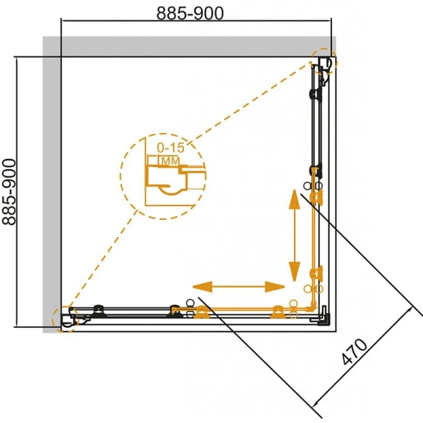 Душевой уголок Cezares Giubileo 90х90 см стекло прозрачное с узором профиль золото - фото 2