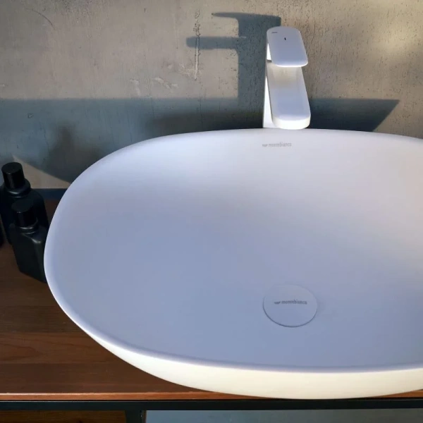 Раковина Montebianco Loreto Cinque 55 см белая матовая, в форме чаши, круглой формы - фото 5