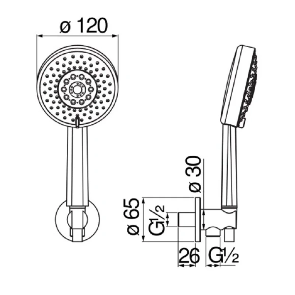 Душевой комплект Nobili Rubinetterie AD146/47 с тремя режимами струи - фото 2