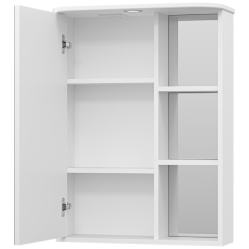 Зеркальный шкаф, зеркало слева, полочки справа, цвет белый, Misty Венера, недорогo - фото 3