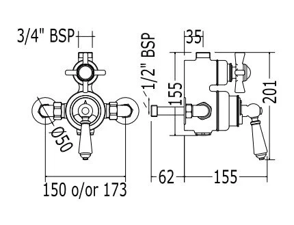 Смеситель для душа термостатический Devon&Devon MARM74BD - фото 2