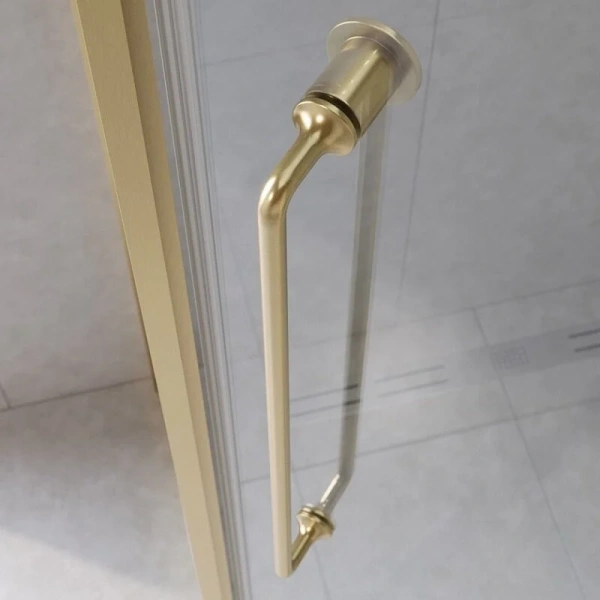 Душевой уголок Cezares Relax 100x100 см профиль брашированное золото стекло прозрачное, стеклянные, угловые, без поддона - фото 6