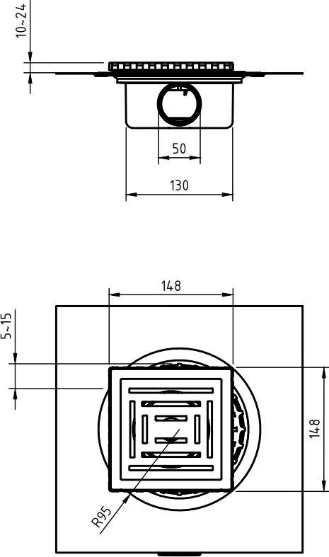 Душевой трап BERGES ZENTRUM Uno 15 см хром матовый, стандартные - фото 5