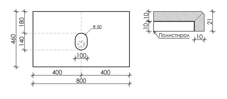 Столешница Sancos 80 см без отверстия под смеситель black sky, в наличии - фото 2