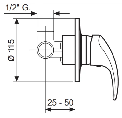 Смеситель для душа, ручка Luxor, Emmevi Anubis 7009R, современные, hi-tech - фото 3