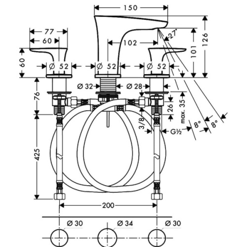 Смеситель для раковины Hansgrohe PuraVida 15073 - фото 4
