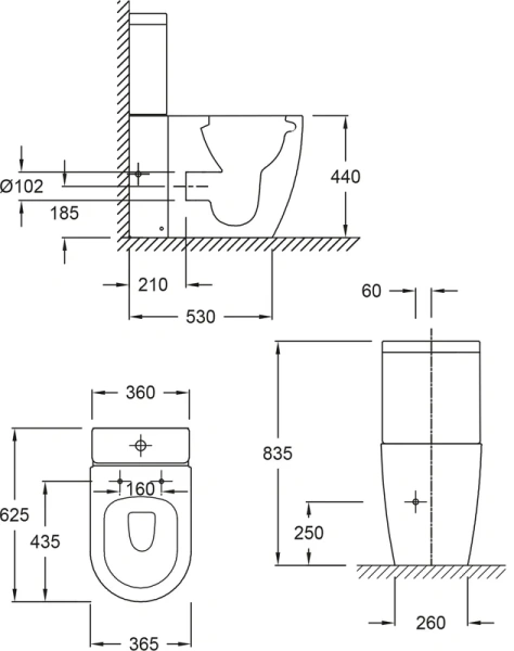 Унитаз компакт Jacob Delafon Soprano UJAK102-0 c технологией rimless - фото 3