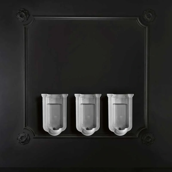 Писсуар подвесной Kerasan Waldorf 41300 с сифоном, белые, черные - фото 4