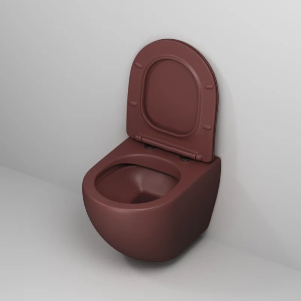 Унитаз подвесной Grossman Color бордовый матовый, с горизонтальным, прямым выпуском, с прямым выпуском - фото 7