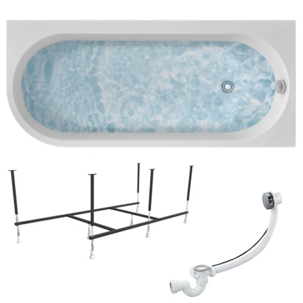 Ванна акриловая 1MarKa Alisa 01али1775лкс2+/01али1775пкс2+, 170 x 75 см, левая/правая, цвет белый, без гидромассажа - фото 6