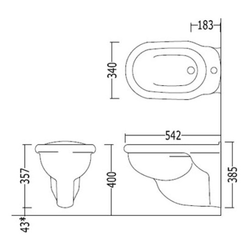 Биде подвесное Devon & Devon Etoile белое на 1 отверстие - фото 3