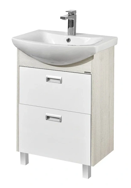 Тумба с раковиной напольная Акватон Бекка 1A196601BAC20 60 см с двумя ящиками