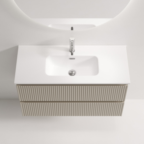 Тумба под раковину подвесная Sancos Snob R 90 см beige soft, подвесная, пристенная - фото 4