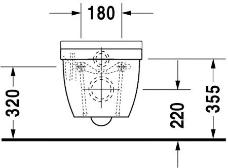 Унитаз подвесной 370х620 мм (подходит для  использования с SensoWosh) Duravit Starck 3 2226090000 index_1 - фото 5