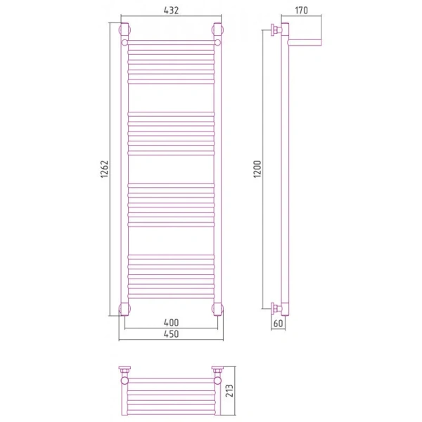Полотенцесушитель водяной Сунержа Богема+ 50x120 см белый - фото 2