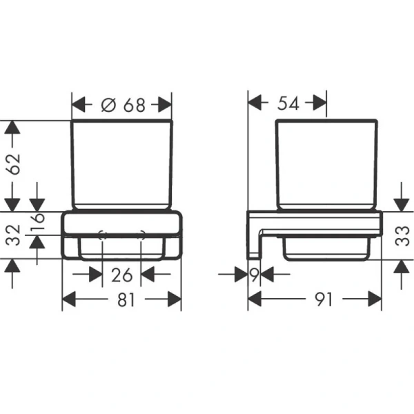 Стакан для ванной Hansgrohe AddStoris черный матовый, современные, hi-tech - фото 2
