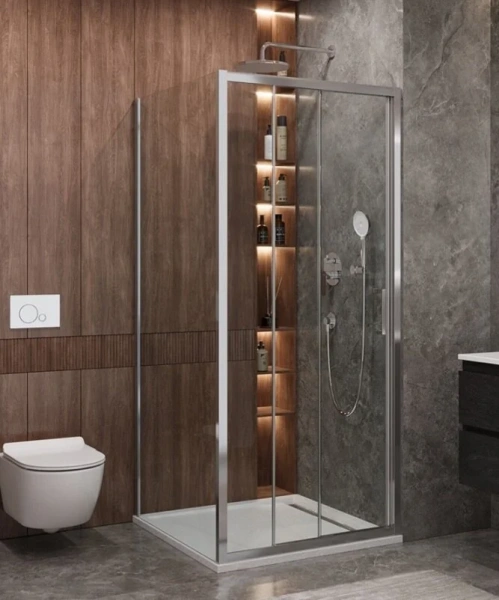 Душевой уголок Cezares Molveno 90х90 см стекло прозрачное профиль хром - фото 1