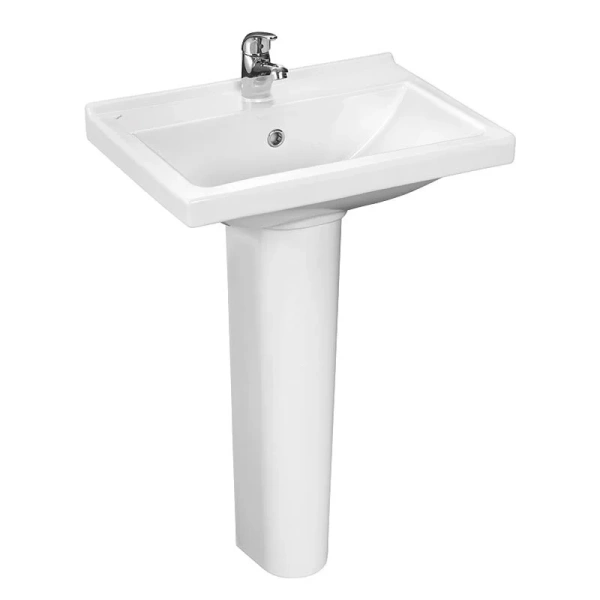 Раковина Santeri Визит 55 см с переливом, из санфарфора - фото 7