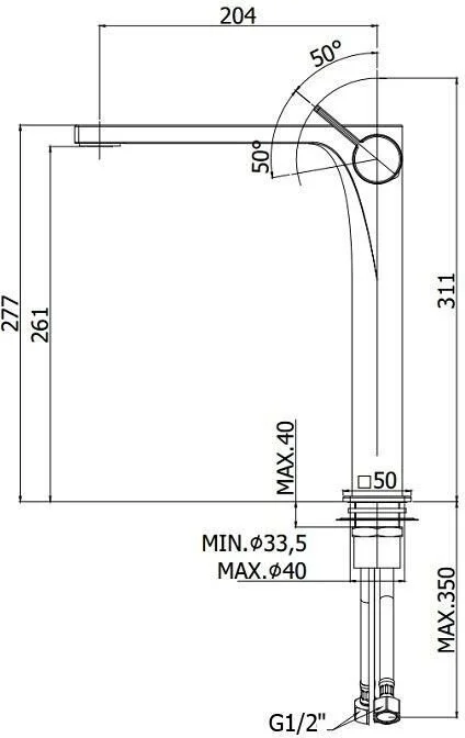 Смеситель для раковины Paffoni Rock RO081 однорычажный - фото 4
