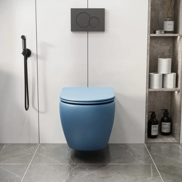 Унитаз подвесной Grossman Color голубой матовый, по запросу - фото 9