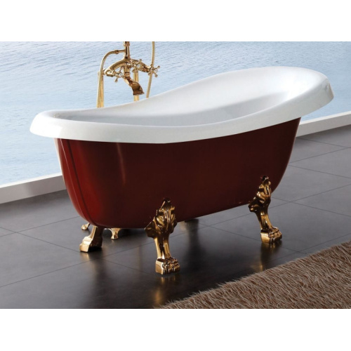 Ванна акриловая BelBagno 170х80 см отдельностоящая, красная - фото 2