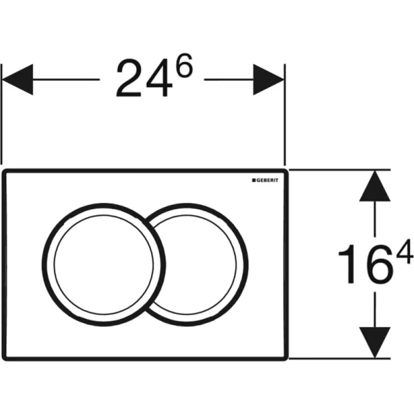 Клавиша смыва Geberit Delta 01 хром матовый, слив эконом-стандарт с двумя клавишами - фото 3