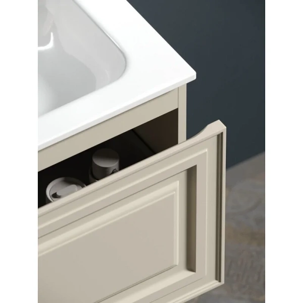 Тумба под раковину подвесная Sancos Very 80 см beige soft, бежевая - фото 7