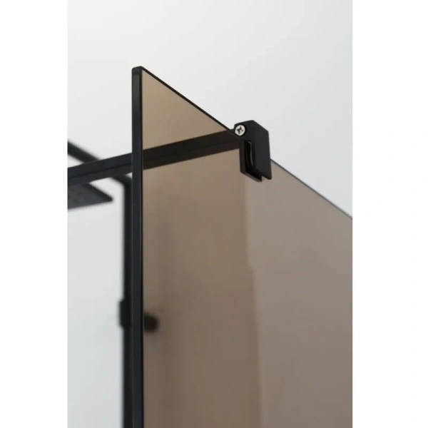 Душевая перегородка Cezares Liberta 120 см стекло бронза, профиль черный, стеклянные - фото 6