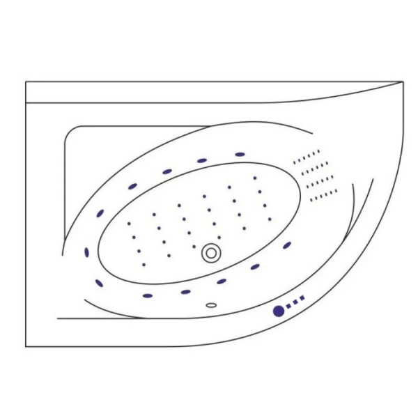 Ванна гидромассажная Excellent Aquarella Nano 150 x 100 см, цвет белый/золото, левая/правая, WAEX.ARL15.NANO.GL/WAEX.ARP15.NANO.GL - фото 3