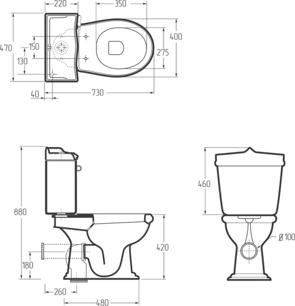 Унитаз компакт Migliore Impero 20 фурнитура хром - фото 3