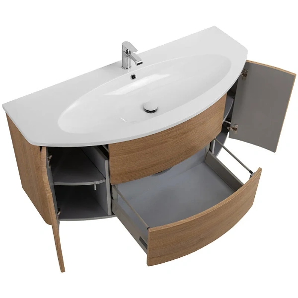 Тумба под раковину подвесная Cezares Eden 121 см Rovere Tabacco, моноблок - фото 5