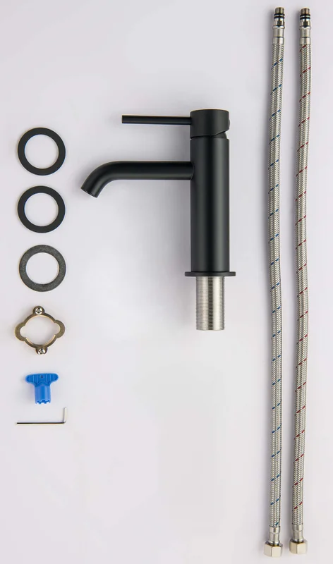 Смеситель для раковины Акватек Европа шлифованный черный хром - фото 3