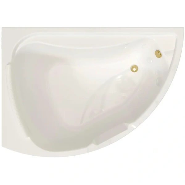 Акриловая ванна Радомир Альбена 1-01-3-1-1-015К, 168 x 120 см, левая, каркас, подголовник, фронтальный экран, сифон, слив-перелив автомат в комплекте, белая/золото - фото 1