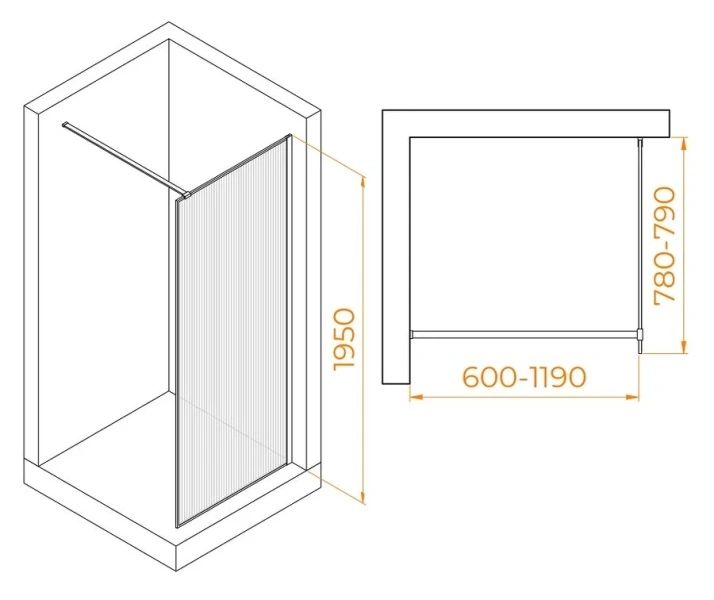 Душевая перегородка RGW Walk In WA-08 06100808-15 80 см закаленное стекло - фото 2