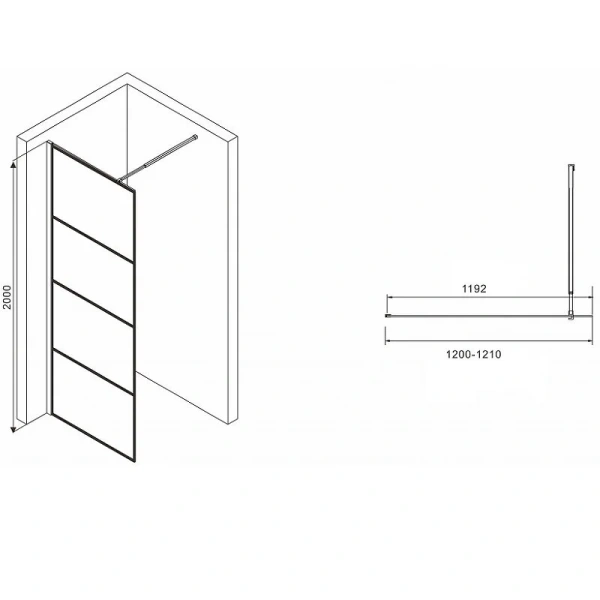 Душевая перегородка Abber Immer Offen 120 см стекло прозрачное - фото 2