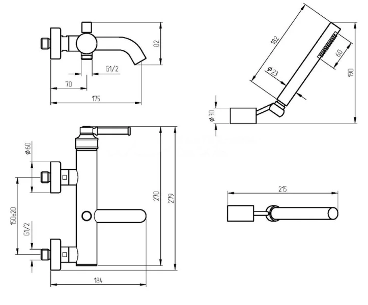 Смеситель для ванны Migliore Ermitage Mini 30 ручка латунь - фото 3