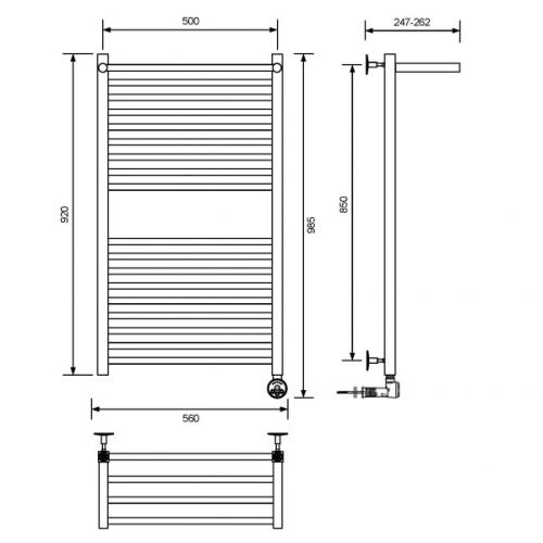 Полотенцесушитель водяной Ника Modern 100x50 см черный матовый - фото 2