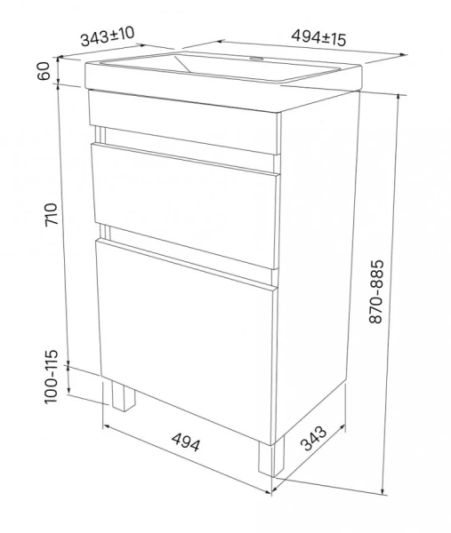 Тумба под раковину напольная IDDIS Zodiac 50 см белая - фото 2