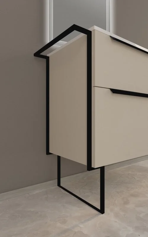 Тумба под раковину подвесная Cezares Urban 120 см spatolato bianco, современная, hi-tech - фото 3