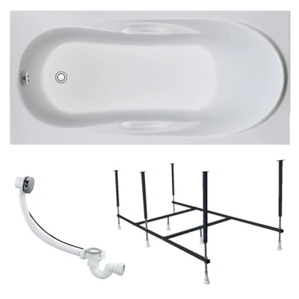 Ванна акриловая 1MarKa Medea 01ме1570кс2+, 150 x 70 см, цвет белый - фото 4