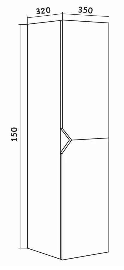 Шкаф-пенал подвесной Grossman Инлайн 35 см белый/бетон, по запросу - фото 2