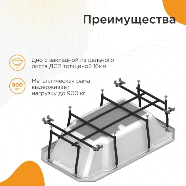 Акриловая ванна Fra Grande Фонтенбло 4-01-0-0-1-415, 210 x 120 см, рама-подставка, подголовник - 2 шт., белая, белые - фото 7