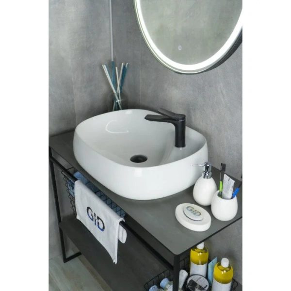 Раковина GID Lago N9048 59 см белая, в форме чаши, круглой формы - фото 5