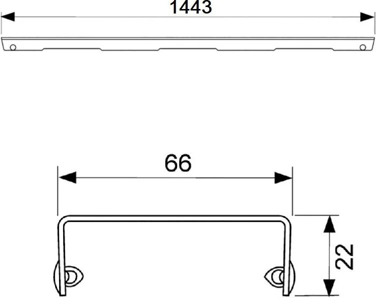 Решётка для слива из нержавеющей стали, 150 см, цвет матовый хром, Tece TECEdrainline basic 601511, нет в наличии - фото 2