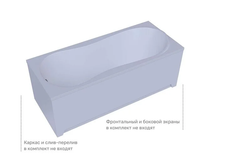 Ванна акриловая Aquatek Афродита AFR170-0000122, 170 x 70 см, белая, приставные, встраиваемые - фото 7