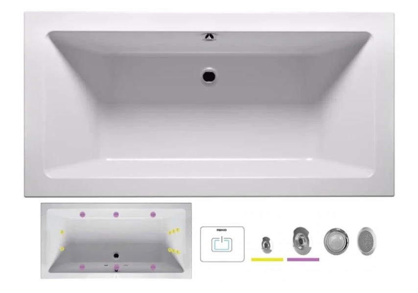 Ванна гидромассажная Riho Lusso 170 x 75 см, FLOW - фото 1